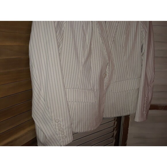 Lane Bryant The Bryant Blazer Size 18 One Button White Pinstripe Notch Lapel - Picture 4 of 10